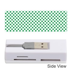 Green Shamrock Clover On White St  Patrick s Day Memory Card Reader (stick)  by PodArtist