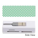 Green Shamrock Clover on White St. Patrick s Day Memory Card Reader (Stick)  Front