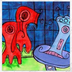 Hair Dryer Jelly Fish Canvas 12  X 12   by snowwhitegirl