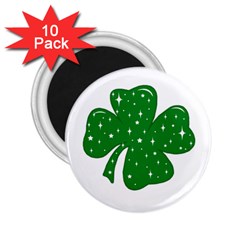 Sparkly Clover 2 25  Magnets (10 Pack)  by Valentinaart