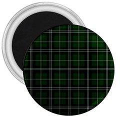 Green Plaid Pattern 3  Magnets by Valentinaart