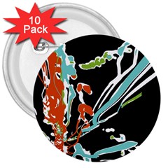Multicolor Abstract Design 3  Buttons (10 Pack)  by dflcprints