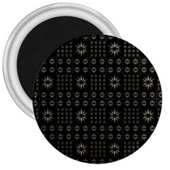 Dark Ethnic Stars Motif Pattern 3  Magnets by dflcprints