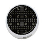 Dark Ethnic Stars Motif Pattern 4-Port USB Hub (One Side) Front