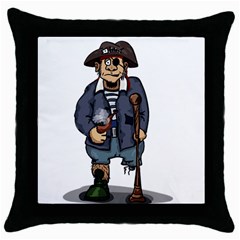 Cute Pirate Throw Pillow Case (black) by ImagineWorld