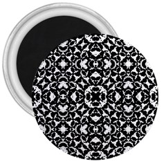 Black And White Geometric Pattern 3  Magnets by dflcprints