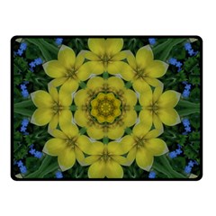 Fantasy Plumeria Decorative Real And Mandala Double Sided Fleece Blanket (small)  by pepitasart