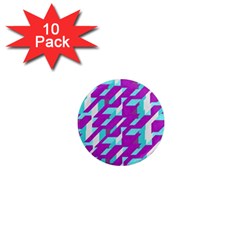 Fabric Textile Texture Purple Aqua 1  Mini Magnet (10 Pack)  by Nexatart
