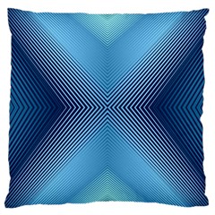 Converging Lines Blue Shades Glow Large Cushion Case (one Side) by Nexatart