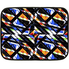 Multicolor Geometric Abstract Pattern Fleece Blanket (mini) by dflcprints