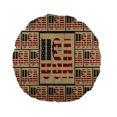 Usa Standard 15  Premium Flano Round Cushions by ArtworkByPatrick