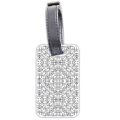 Black And White Ethnic Geometric Pattern Luggage Tags (two Sides) by dflcprints