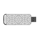 Black And White Ethnic Geometric Pattern Portable USB Flash (Two Sides) Back