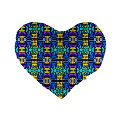 Colorful-14 Standard 16  Premium Heart Shape Cushions by ArtworkByPatrick