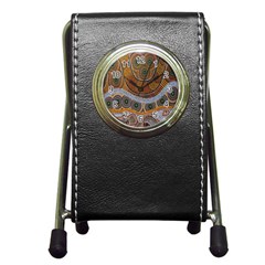 Aboriginal Traditional Pattern Pen Holder Desk Clocks by Sapixe