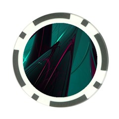 Abstract Green Purple Poker Chip Card Guard by Sapixe