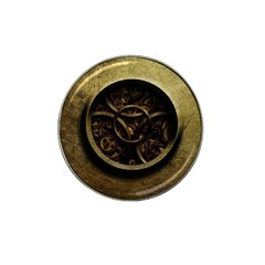 Abstract Steampunk Textures Golden Hat Clip Ball Marker (10 Pack) by Sapixe
