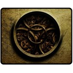 Abstract Steampunk Textures Golden Double Sided Fleece Blanket (Medium)  58.8 x47.4  Blanket Front