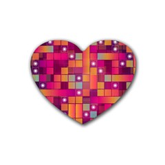 Abstract Background Colorful Rubber Coaster (heart)  by Sapixe