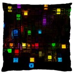 Abstract 3d Cg Digital Art Colors Cubes Square Shapes Pattern Dark Standard Flano Cushion Case (Two Sides) Front