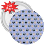 Alien Pattern 3  Buttons (100 pack)  Front