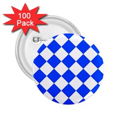 Blue White Diamonds Seamless 2 25  Buttons (100 Pack)  by Sapixe