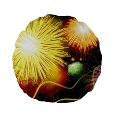 Celebration Colorful Fireworks Beautiful Standard 15  Premium Flano Round Cushions by Sapixe