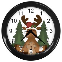 Christmas Moose Wall Clocks (black) by Sapixe