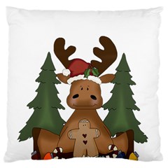 Christmas Moose Standard Flano Cushion Case (one Side) by Sapixe