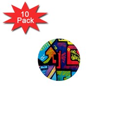 Urban Graffiti Movie Theme Productor Colorful Abstract Arrows 1  Mini Magnet (10 Pack)  by genx
