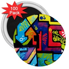 Urban Graffiti Movie Theme Productor Colorful Abstract Arrows 3  Magnets (100 Pack) by genx