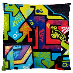 Urban Graffiti Movie Theme Productor Colorful Abstract Arrows Large Flano Cushion Case (two Sides) by genx