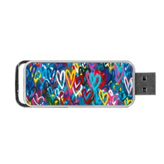 Graffiti Hearts Street Art Spray Paint Rad Portable Usb Flash (two Sides) by genx