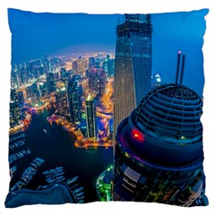 City Dubai Photograph From The Top Of Skyscrapers United Arab Emirates Standard Flano Cushion Case (one Side) by Sapixe