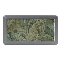 Vintage Background Green Leaves Memory Card Reader (mini) by Nexatart
