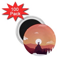 Design Art Hill Hut Landscape 1 75  Magnets (100 Pack)  by Nexatart