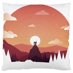 Design Art Hill Hut Landscape Large Flano Cushion Case (Two Sides) Front
