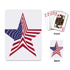 A Star With An American Flag Pattern Playing Card by Nexatart