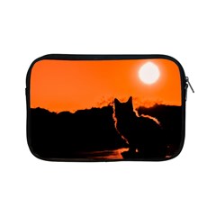 Sunset Cat Shadows Silhouettes Apple Ipad Mini Zipper Cases by Nexatart