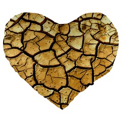 Dry Ground Large 19  Premium Flano Heart Shape Cushions by Sapixe