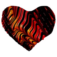 Fractal Mathematics Abstract Large 19  Premium Flano Heart Shape Cushions by Sapixe