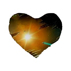 Future City Standard 16  Premium Flano Heart Shape Cushions by Sapixe