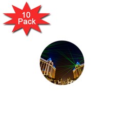 Galaxy Hotel Macau Cotai Laser Beams At Night 1  Mini Buttons (10 Pack)  by Sapixe
