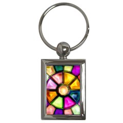 Glass Colorful Stained Glass Key Chains (rectangle)  by Sapixe