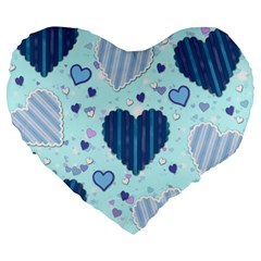 Hearts Pattern Paper Wallpaper Large 19  Premium Heart Shape Cushions by Sapixe