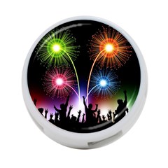 Happy New Year 2017 Celebration Animated 3d 4-port Usb Hub (one Side) by Sapixe