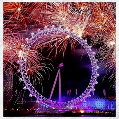 Happy New Year Clock Time Fireworks Pictures Canvas 12  X 12   by Sapixe
