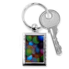 Multicolored Patterned Spheres 3d Key Chains (rectangle)  by Sapixe