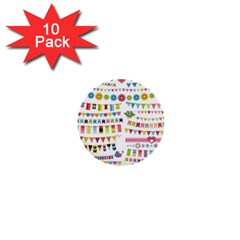 Owl Pattern 1  Mini Buttons (10 Pack)  by Sapixe