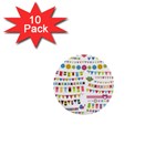 Owl Pattern 1  Mini Buttons (10 pack)  Front